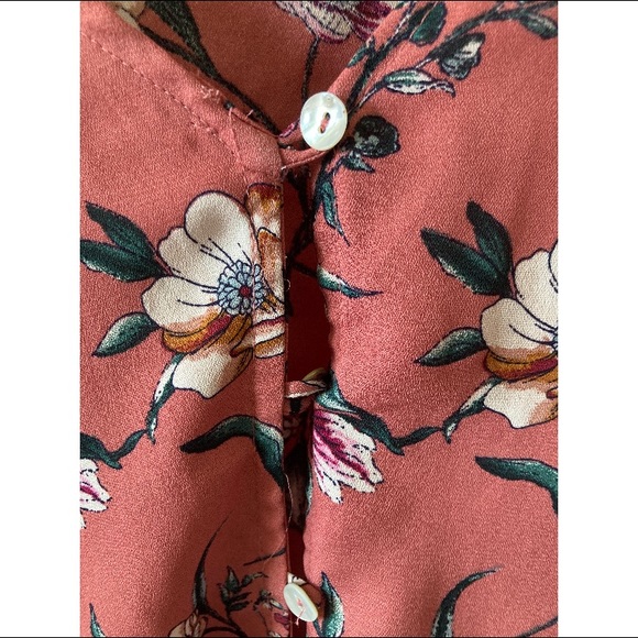 PINK FLORAL SHIRT / BLOUSE - Picture 6 of 6